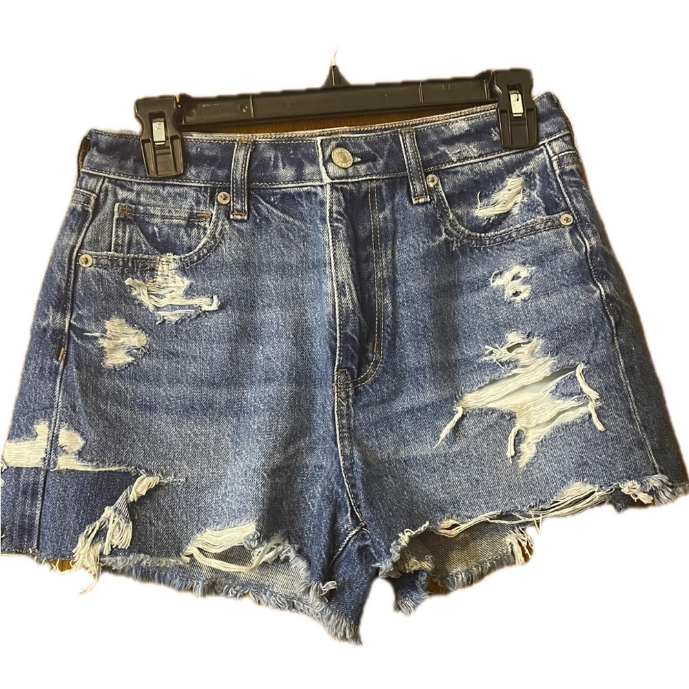 NWT American Eagle Outfitters Blue Jean Shorts Distressed High-Waisted
